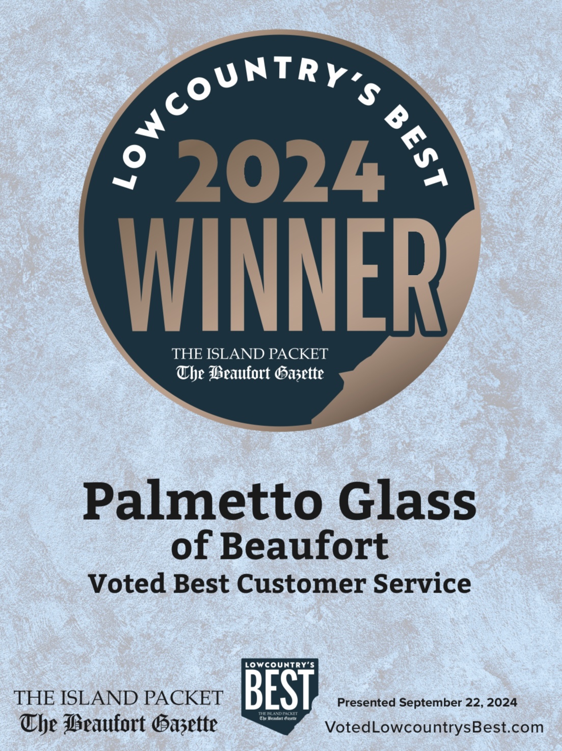 2024 Winner Low County's Best Customer Service